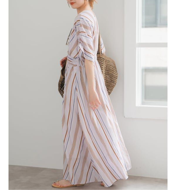 Spick and Span「《WEB限定追加》ne Quittez pas Cotton Voile Stripe Waist Gather Dress」|ワンピース|