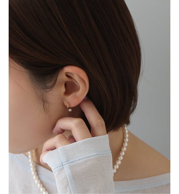 Lilas by Spick&Span「《WEB限定》パールフープピアスS K10（両耳）」|ピアス|