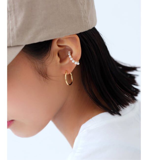 Lilas by Spick&Span「20mmフープパイプピアス K18（両耳）」|ピアス|