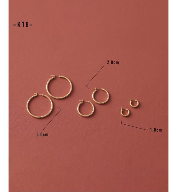 Lilas by Spick&Span「20mmフープパイプピアス K18（両耳）」|ピアス|