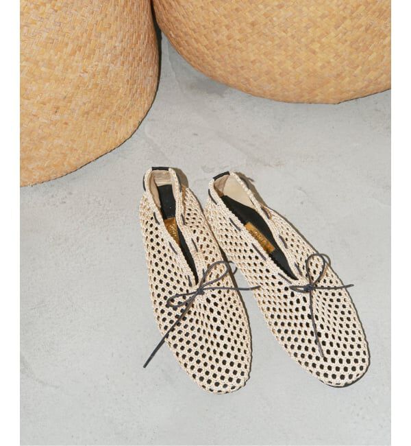 GRISE「《WEB+一部店舗限定》GRISE CORD MESHバレリーナ」|バレエシューズ|ベージュ