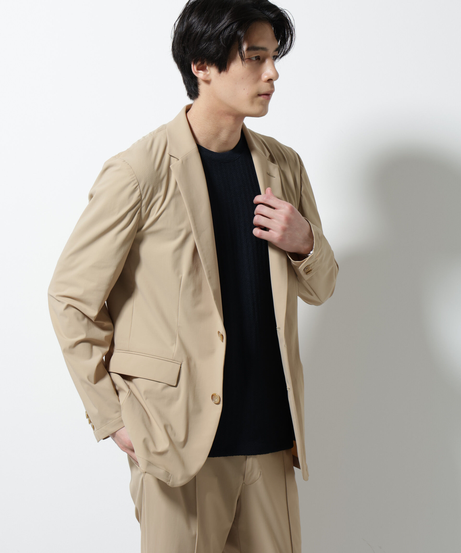 nano･universe「｢N JACKET PREMIUM｣ｸｰﾙﾀｯﾁ4WAYｽﾄﾚｯﾁｼﾞｬｹｯﾄ撥水(ｾｯﾄｱｯ 」|スーツ|