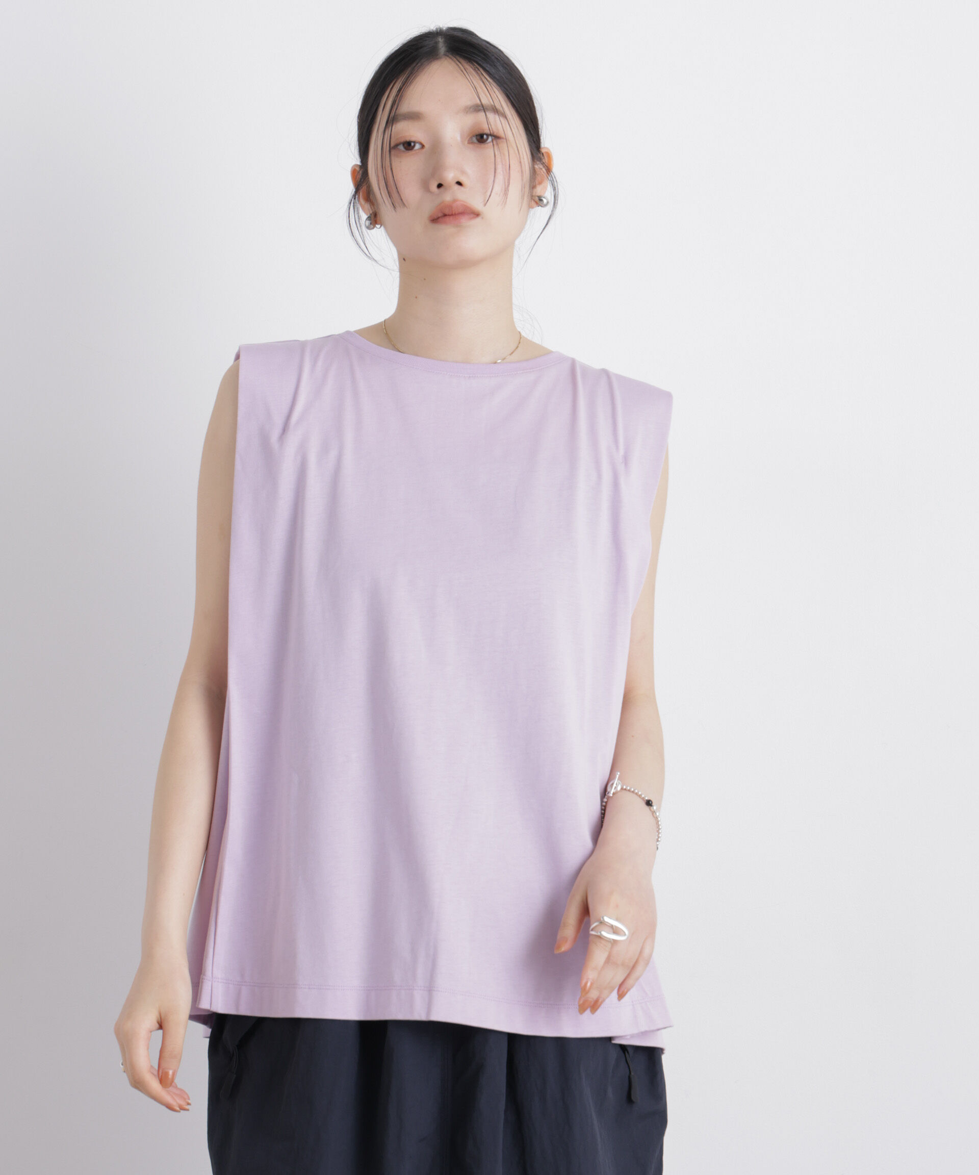 nano･universe「NANOFINE ボックスフレアカットトップス」|Tシャツ・カットソー|