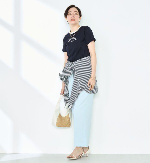 NOLLEY'S sophi「シルケット天竺衿配色ロゴTシャツ」|Tシャツ・カットソー|
