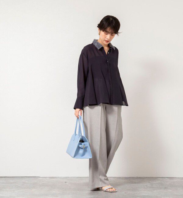 NOLLEY'S sophi「《セットアップ対応》ウォッシャブルドライシャークタックワイドパンツ」|その他|