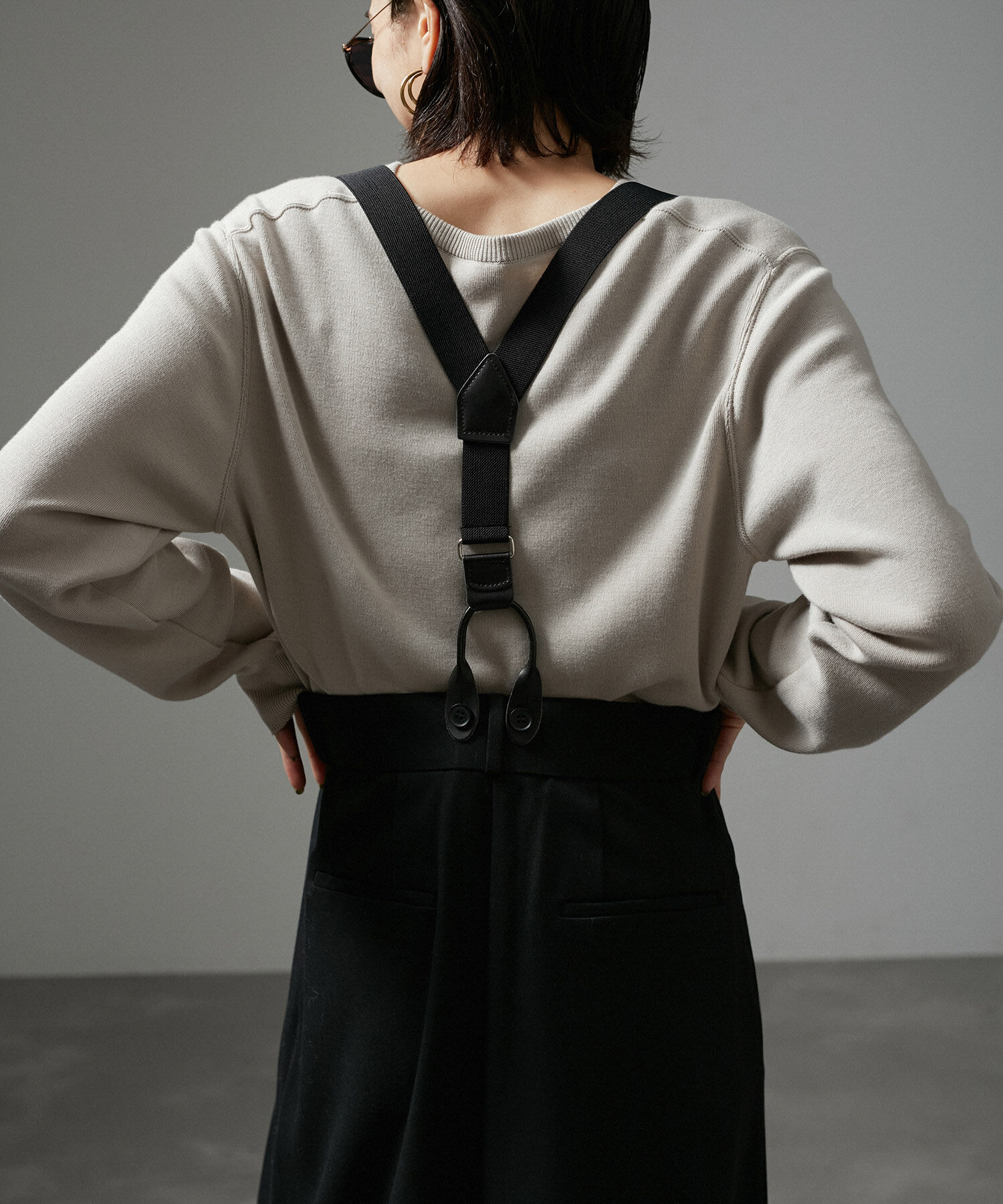 SALON adam et rope'「【WEB限定】サスペンダートラペーズスカート」|スカート|