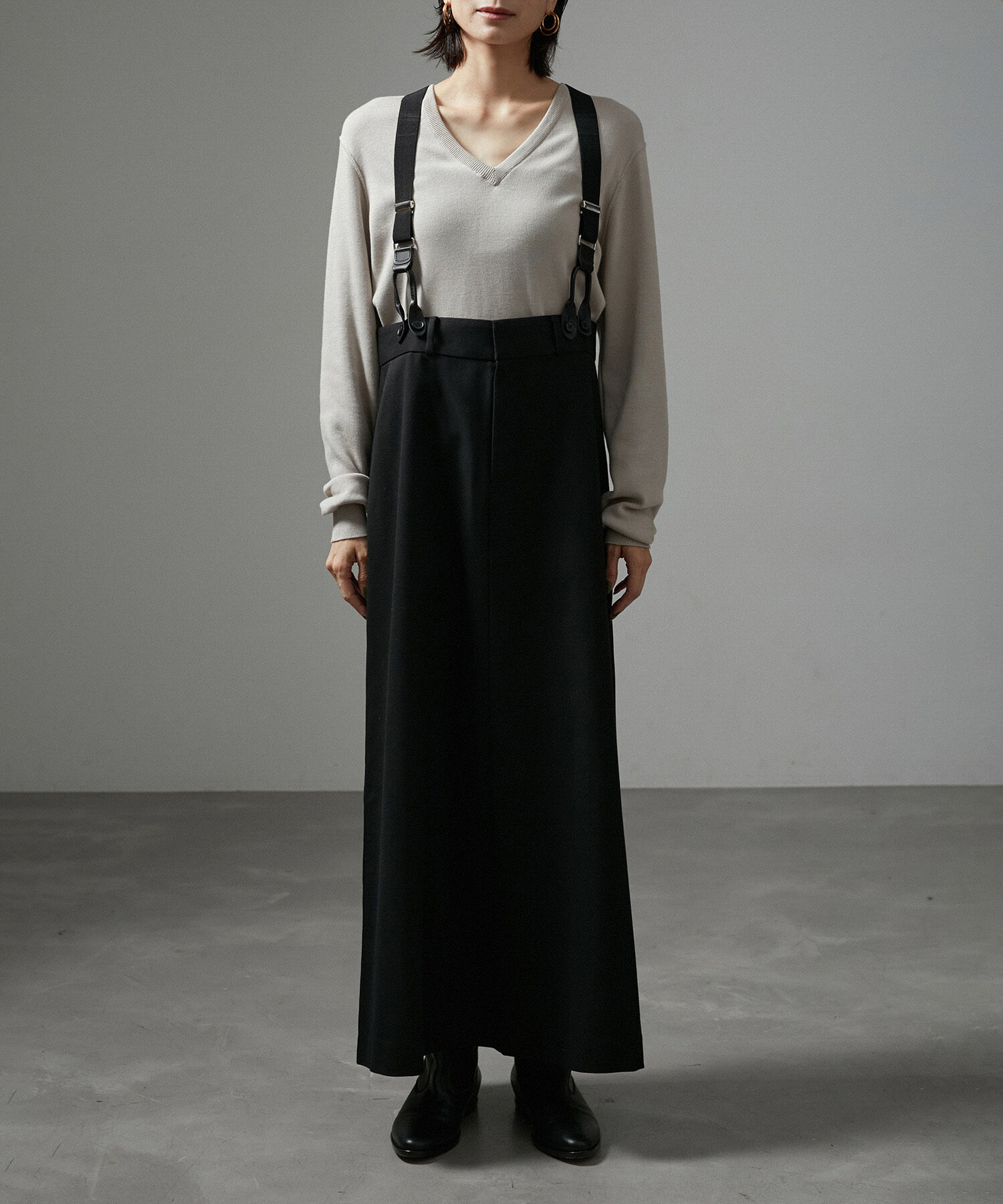 SALON adam et rope'「【WEB限定】サスペンダートラペーズスカート」|スカート|