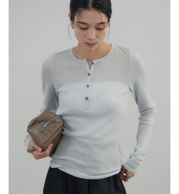 SALON adam et rope'「鹿の子フライスヘンリーネックプルオーバー」|Tシャツ・カットソー|サックス(48)