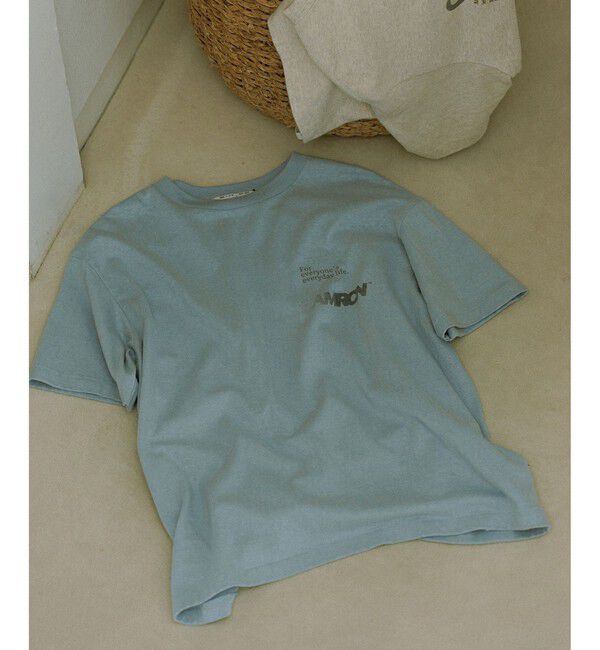 SALON adam et rope'「【Americana（アメリカーナ）】ラフィー丸胴 プリントT / ポイントロゴ」|Tシャツ・カットソー|