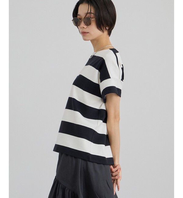 SALON adam et rope'「【WEB限定】フレンチスリーブポンチボーダーTシャツ」|Tシャツ・カットソー|