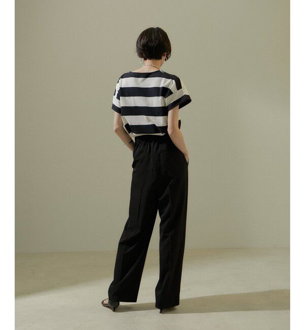 SALON adam et rope'「【WEB限定】フレンチスリーブポンチボーダーTシャツ」|Tシャツ・カットソー|