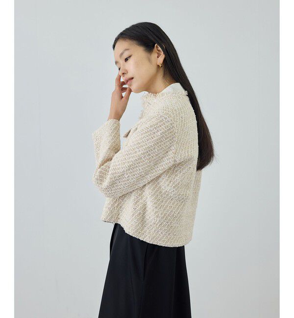 ROPE「【COOHEM(コーヘン)】BASIC TWEED VELVET JACKET」|ノーカラージャケット|