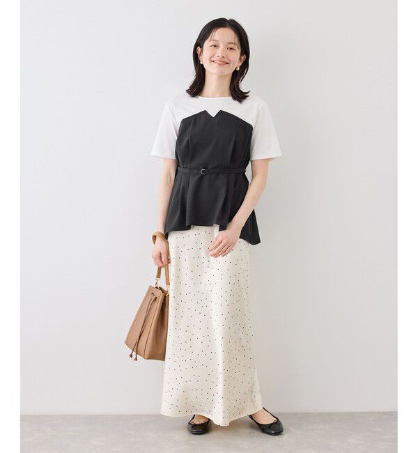 Rope&rsquo;Picnic「【ちゃんと+かわいい保証】エアリーリネンライク ドッキングカットトップス/UVケア」|Tシャツ・カットソー|