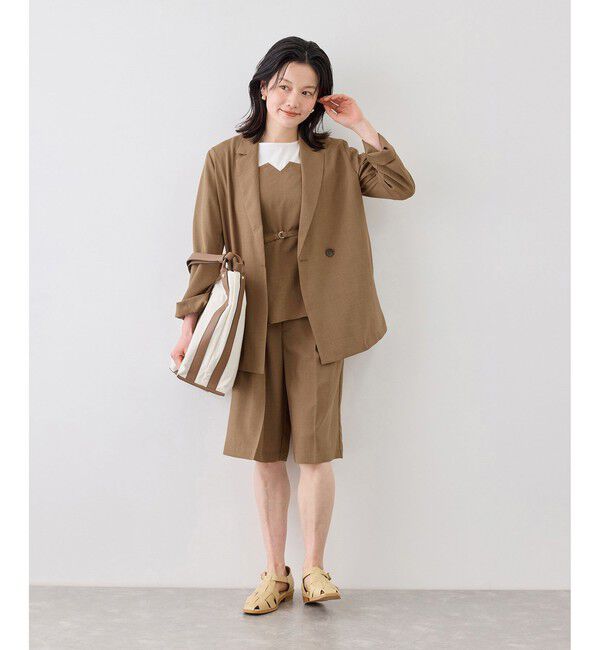 Rope&rsquo;Picnic「【ちゃんと+かわいい保証】エアリーリネンライク ドッキングカットトップス/UVケア」|Tシャツ・カットソー|
