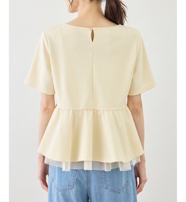 Rope&rsquo;Picnic「裾フリル異素材ドッキングカットトップス」|Tシャツ・カットソー|