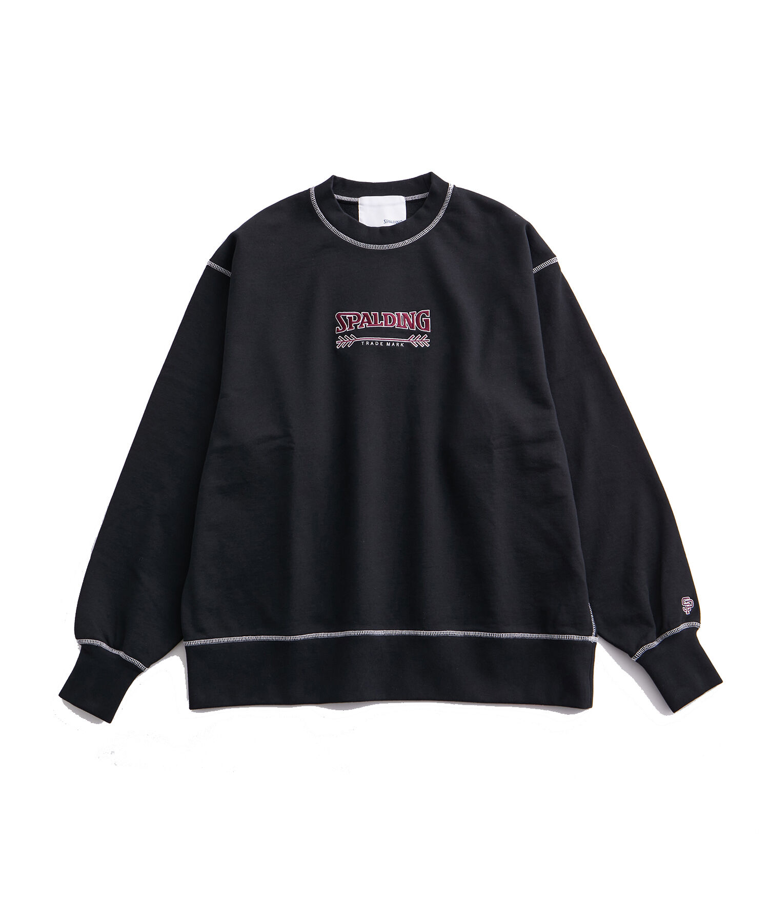 ADAM ET ROPE'「《別注》【SPALDING/スポルディング】LOGO SWEATSHIRT / UNISEX」|スウェット・ジャージ|ブラック(01)