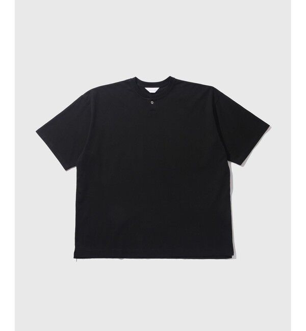 ADAM ET ROPE'「スムースコットン ヘンリーネック」|Tシャツ・カットソー|ブラック(01)