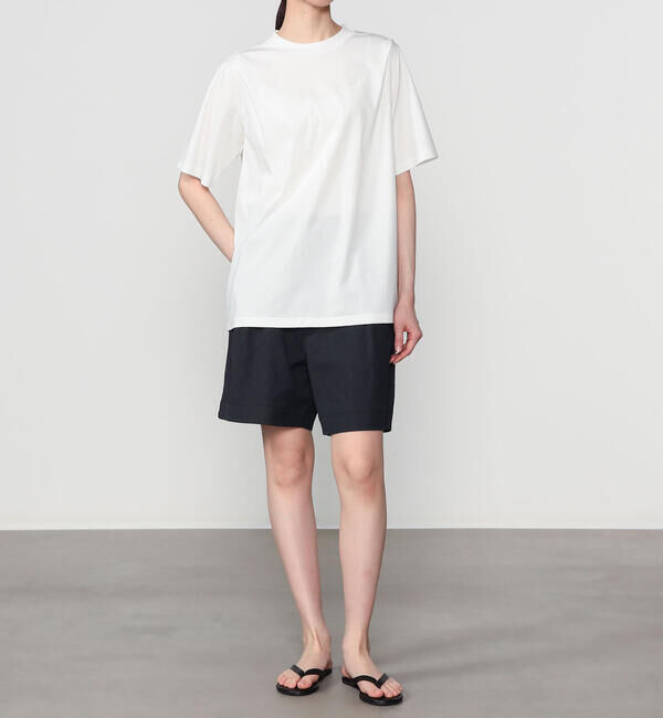  「GOOD PEOPLE GOOD STITCHING GOOD PRODUCT | クルーネック プレートショルダーTシャツ WOMEN」|Tシャツ・カットソー|