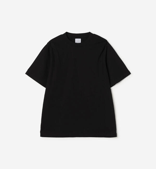  「GOOD PEOPLE GOOD STITCHING GOOD PRODUCT | クルーネック プレートショルダーTシャツ WOMEN」|Tシャツ・カットソー|BLACK