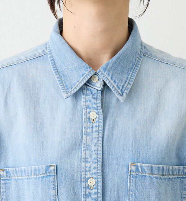  「【RIMH】【取り外し可能肩パッド付き】ショルダーパッドロングシャツ」|シャツ・ブラウス|