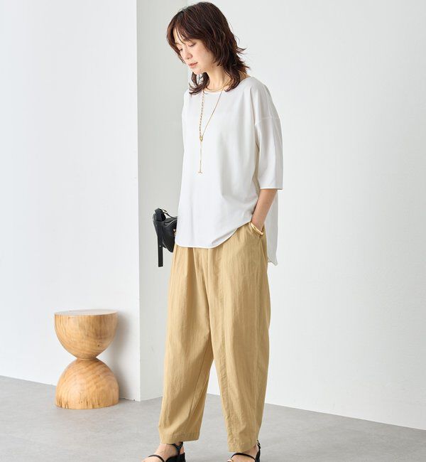  「【待望の半袖が登場！/手洗い可】ハーフスリーブキュプラカットプルオーバー」|Tシャツ・カットソー|