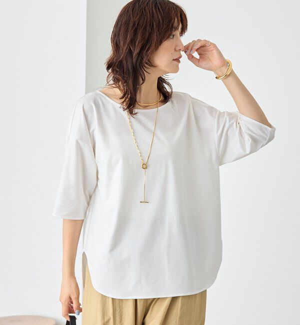  「【待望の半袖が登場！/手洗い可】ハーフスリーブキュプラカットプルオーバー」|Tシャツ・カットソー|