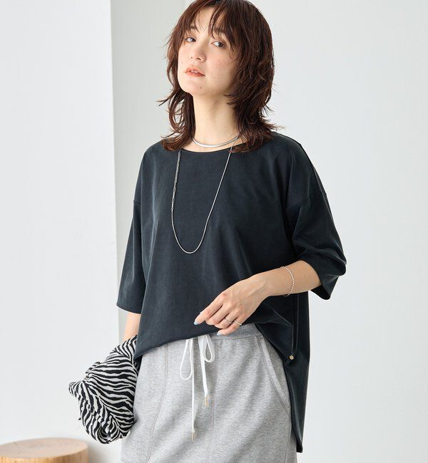  「【待望の半袖が登場！/手洗い可】ハーフスリーブキュプラカットプルオーバー」|Tシャツ・カットソー|