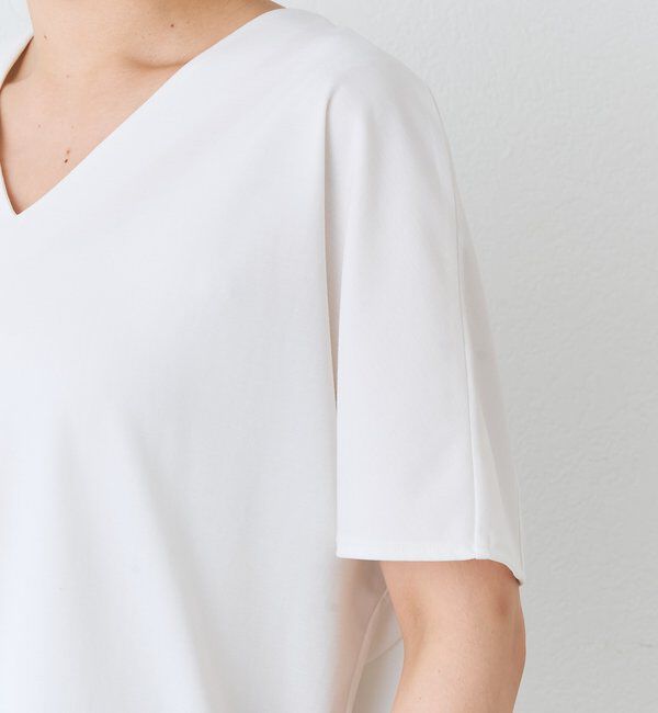  「予約【接触冷感/紫外線防止/セットアップ可】Vネックコクーンカットソー」|Tシャツ・カットソー|