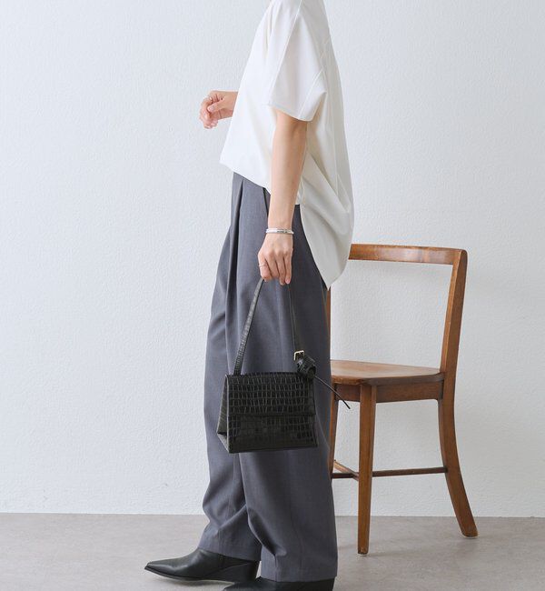  「予約【接触冷感/紫外線防止/セットアップ可】Vネックコクーンカットソー」|Tシャツ・カットソー|