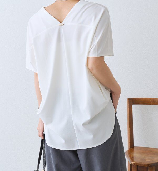  「予約【接触冷感/紫外線防止/セットアップ可】Vネックコクーンカットソー」|Tシャツ・カットソー|