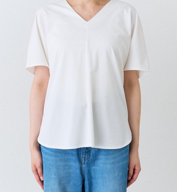  「予約【接触冷感/紫外線防止/セットアップ可】Vネックコクーンカットソー」|Tシャツ・カットソー|
