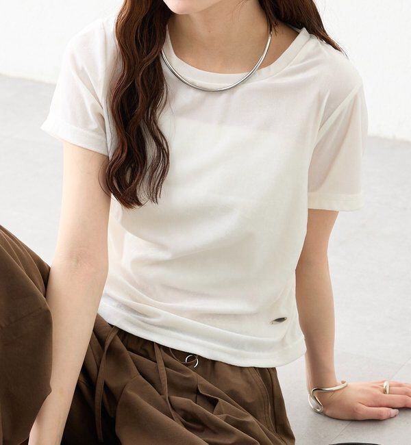  「ベロアTシャツ」|Tシャツ・カットソー|アイボリー