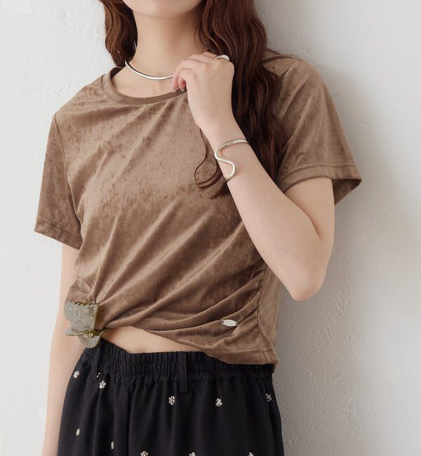  「ベロアTシャツ」|Tシャツ・カットソー|ブラウン