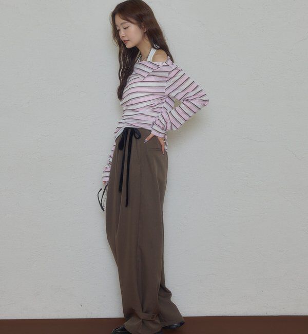  「折り返しオフショルロンT」|Tシャツ・カットソー|