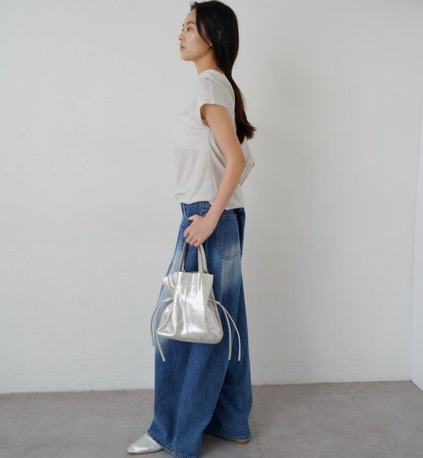  「レザー巾着ショルダーバッグ」|トートバッグ|
