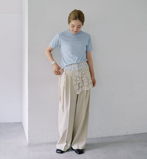  「【LUALY】【接触冷感/吸水速乾】シアープレーンチビTee」|Tシャツ・カットソー|