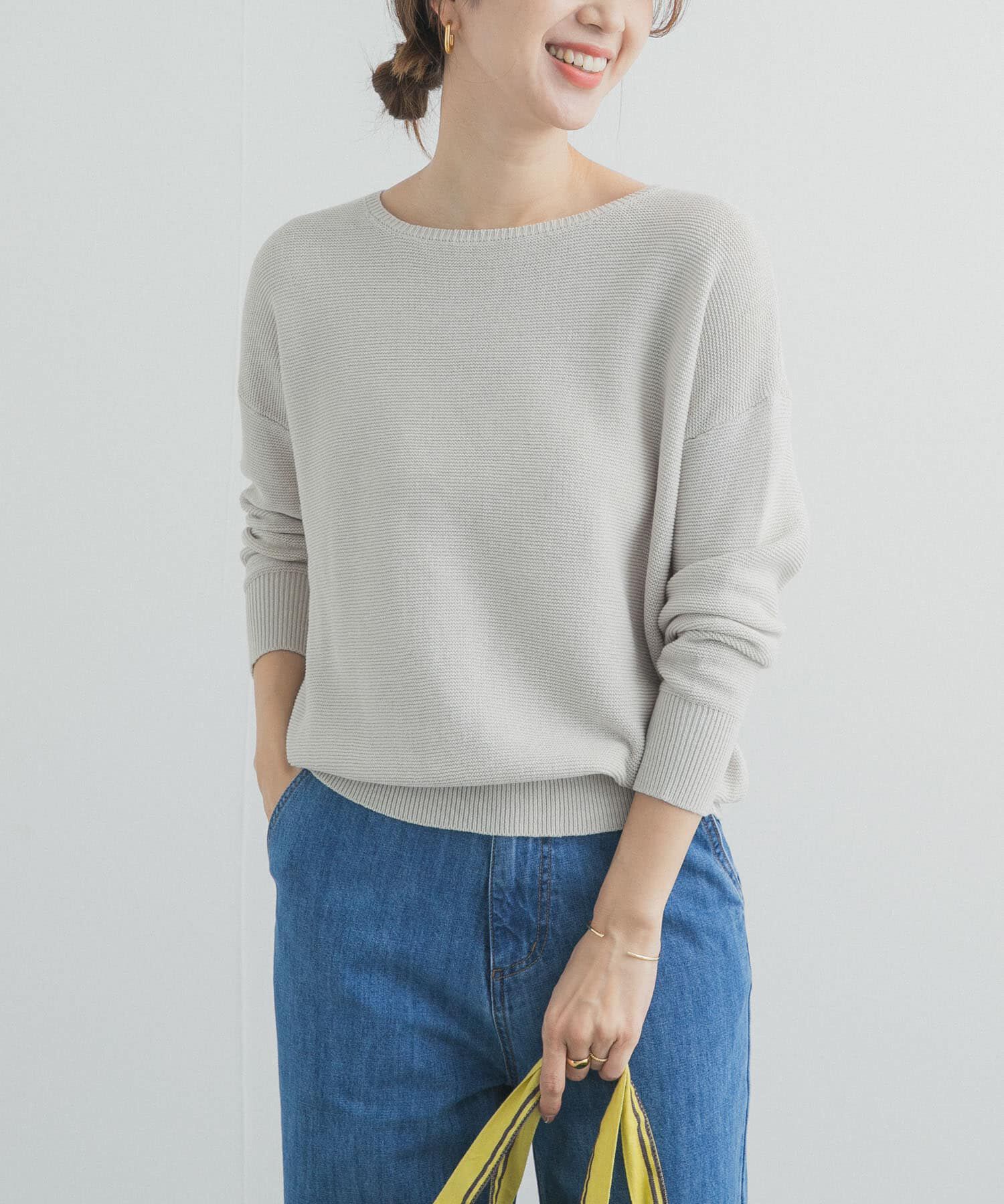 URBAN RESEARCH DOORS「コットンボートネックガーターKNIT」|ニット・セーター|