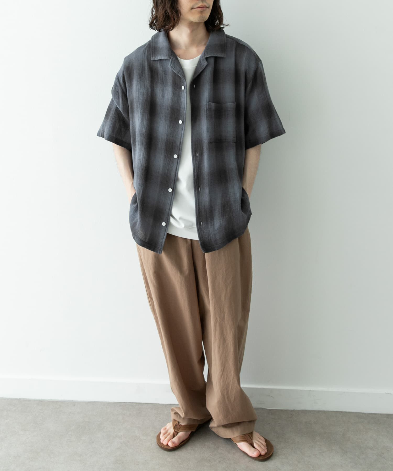 Sonny Label 「オーバーダイチェックショートスリーブシャツ」|シャツ・ブラウス|