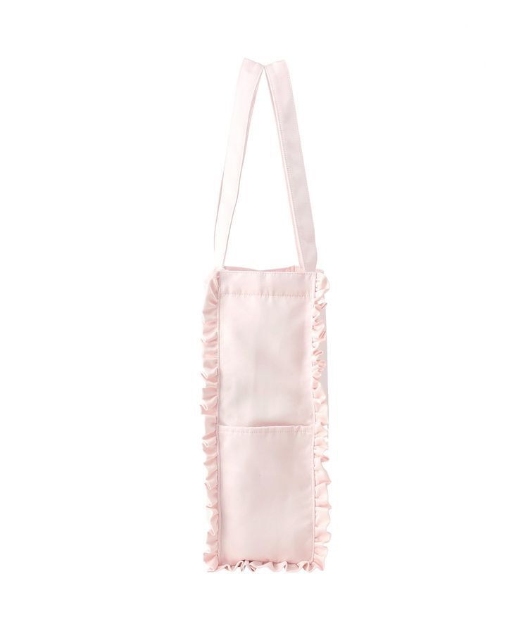 Maison de FLEUR「【A4対応】サテンフリルスクエアトートバッグ」|トートバッグ|