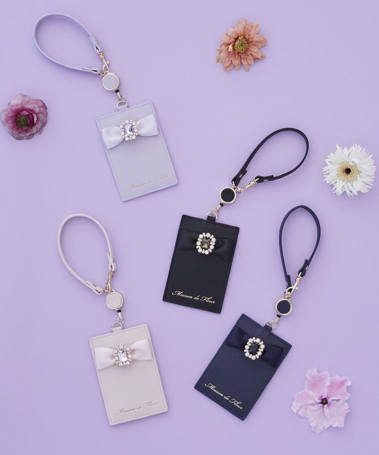 Maison de FLEUR「【リール付き】ビジューリボンパスケース」|その他|