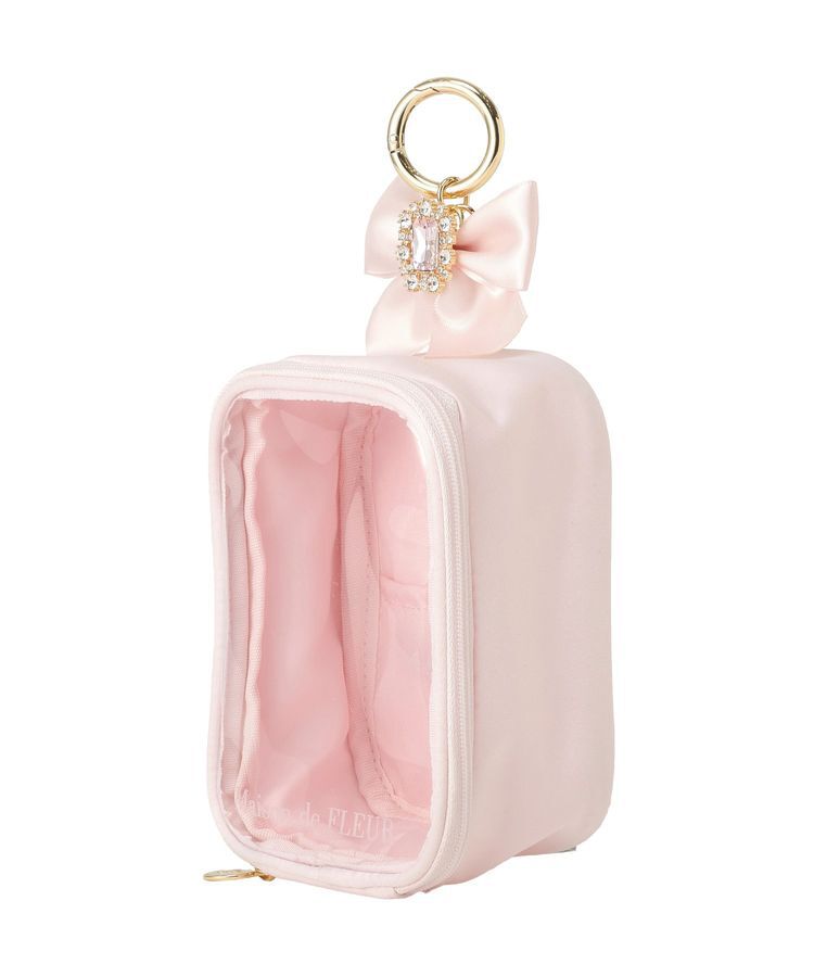 Maison de FLEUR「【6色展開】ビジューリボンクリアポーチS」|ポーチ|