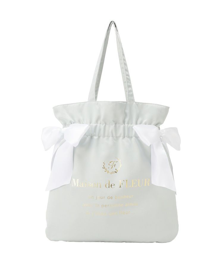 Maison de FLEUR「《セット商品》ダブルリボンギャザートート・ポーチ」|トートバッグ|