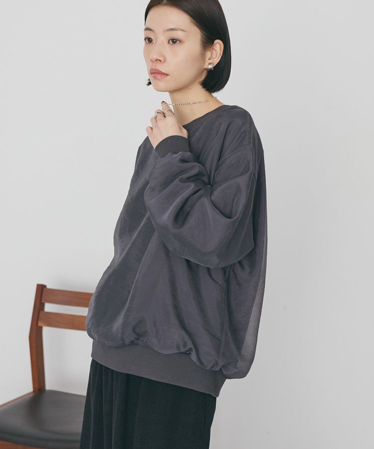 AMERICAN HOLIC「オーガンジーレイヤードスウェットプルオーバー」|スウェット・ジャージ|Charcoal Gray