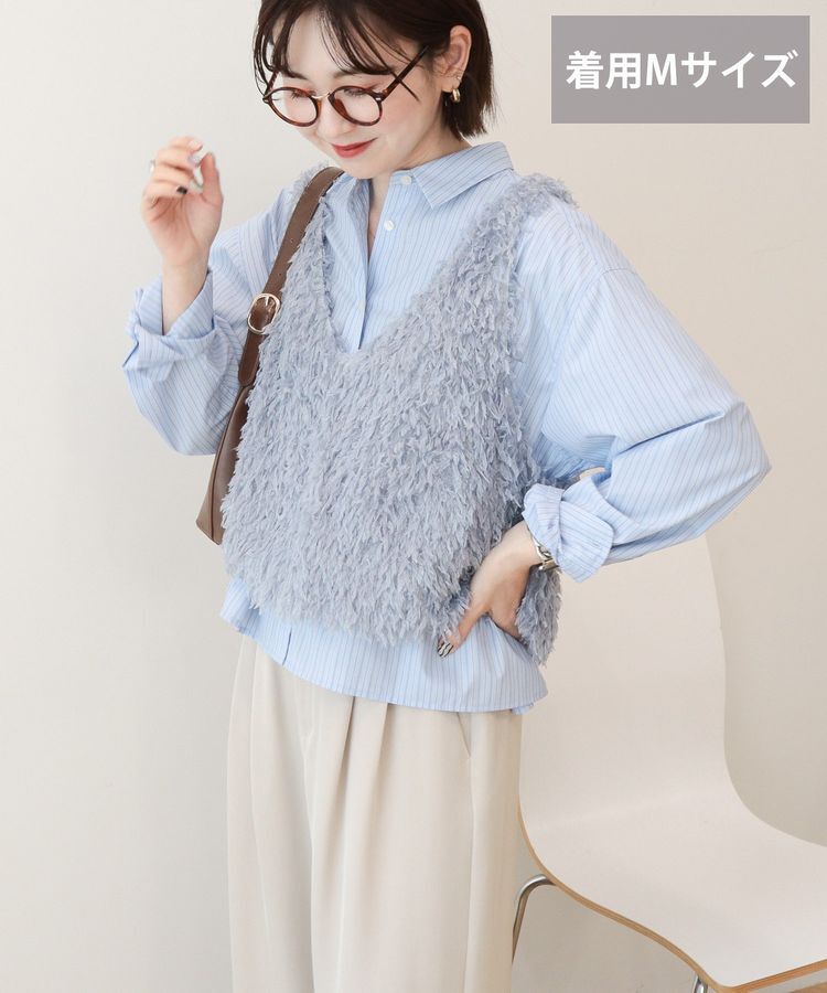 AMERICAN HOLIC「【選べる丈】フェザーVネックベスト」|ベスト・ジレ|Light Blue
