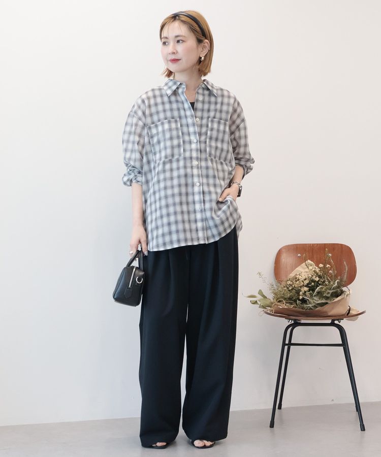 AMERICAN HOLIC「【接触冷感・イージーケア】シアーチェックシャツ」|シャツ・ブラウス|