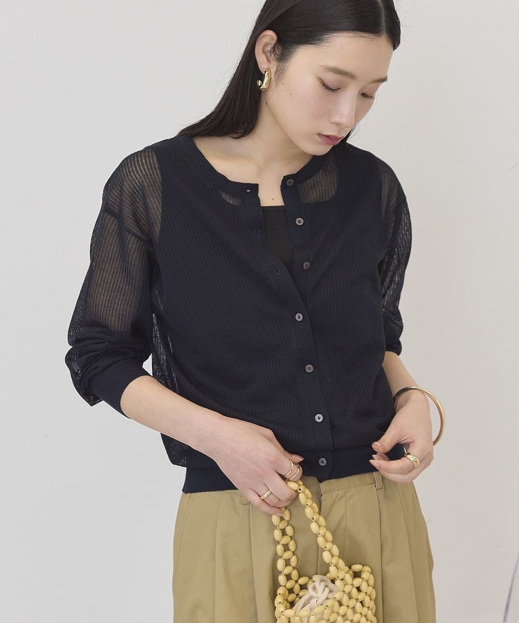 AMERICAN HOLIC「シアーリブニットカーディガン」|カーディガン|Navy