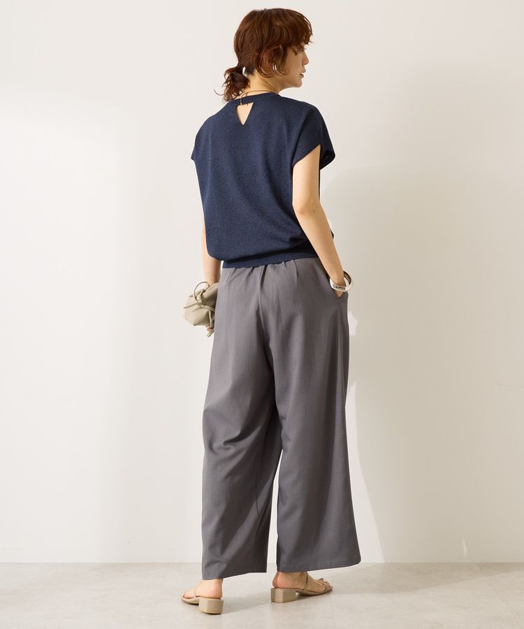 AMERICAN HOLIC「【WEB限定】接触冷感ラメフレンチスリーブニットプルオーバー」|ニット・セーター|