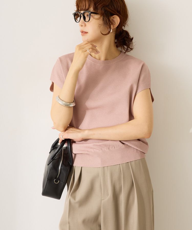 AMERICAN HOLIC「【WEB限定】接触冷感ラメフレンチスリーブニットプルオーバー」|ニット・セーター|