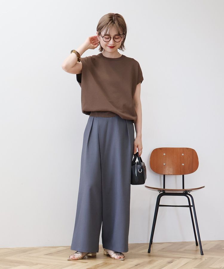 AMERICAN HOLIC「【WEB限定】接触冷感ラメフレンチスリーブニットプルオーバー」|ニット・セーター|