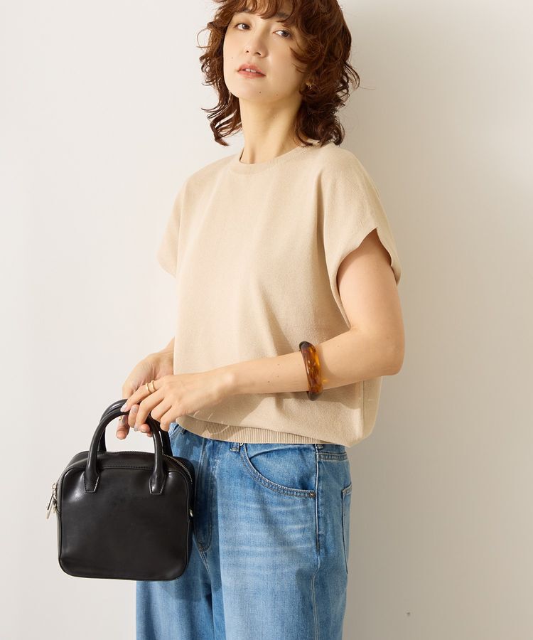AMERICAN HOLIC「【WEB限定】接触冷感ラメフレンチスリーブニットプルオーバー」|ニット・セーター|